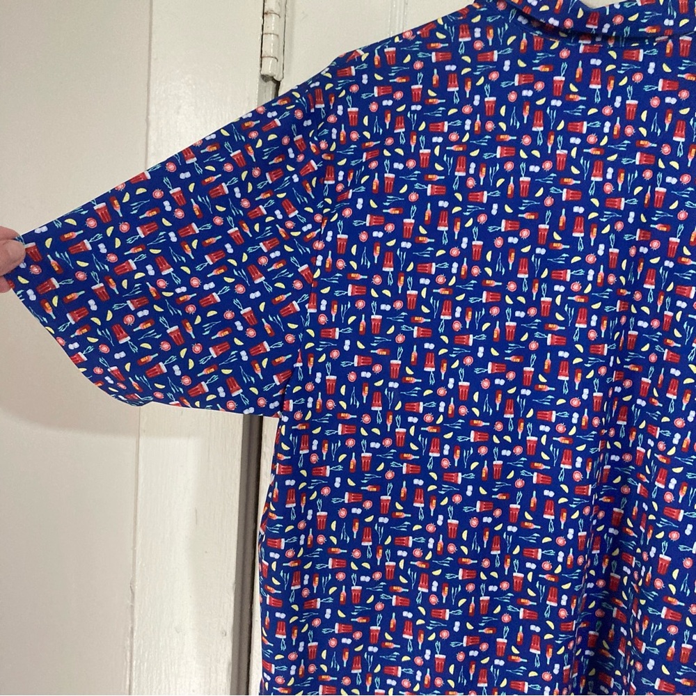 Roundtree & York Colorful Patterned Polo Shirt